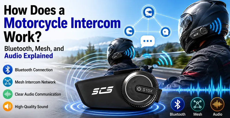 How does motorcycle intercom work Bluetooth Mesh audio technology