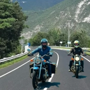 Riders communicate using Bluetooth intercoms