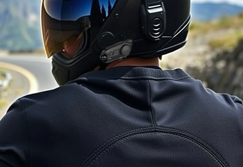 motorcyclists shares real-time traffic conditions via helmet Bluetooth intercom